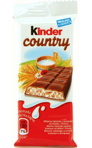 Chocolate Kinder Country Com Cereais Crocantes 23,5g