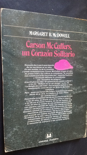Carson Mccullers, Un Corazon Solitario Mcdowell Ensayo (Usado)