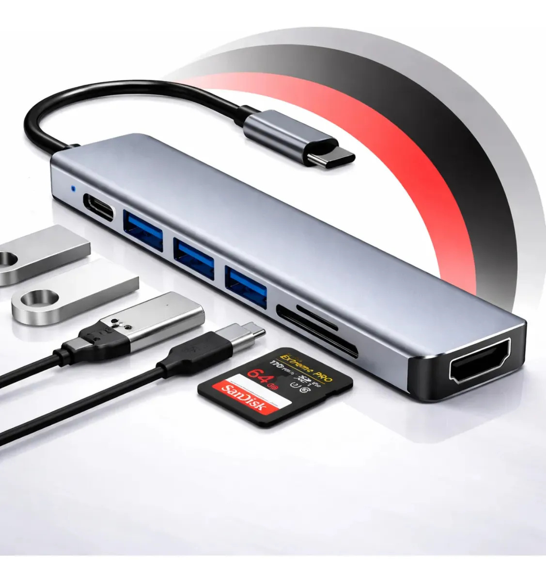 Hub USB-C 7x1: Transforme seu Notebook em uma Central Multimídia Completa