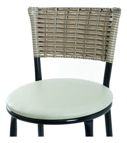 Banqueta Alta De Junco Com 70cm Ate Assento Para Balcao Acabamento Da Estrutura Capuccino Cor Bege