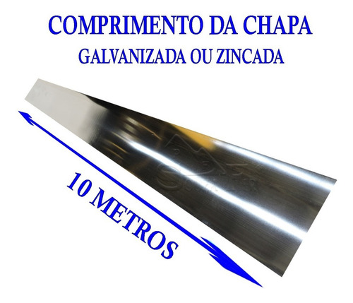 Chapa Folha Lisa Galvanizada Ou Lata Zincada 60 Centímetros X 10 Metros Para Calha Rufos Tampa Fechamento E Painel