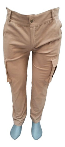 Pantalón Cargo Recto Caballero Bolsas Laterales , Traseras
