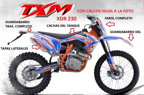 Kit De Plasticos Completo Txm Xdr 230 C/farol Y Calcos