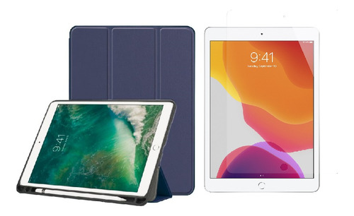 Forro Smart Case Espacio Lapiz Para iPad 2021 9 Gen + Vidrio
