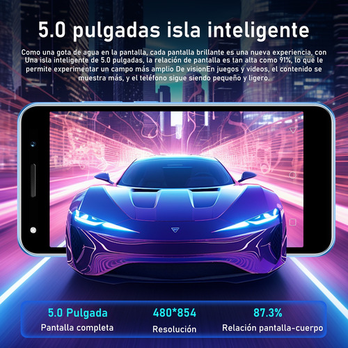Android Celulares Hot 50 5.0 Pulgadas Barato Ram1gb Y Rom16gb Púrpura