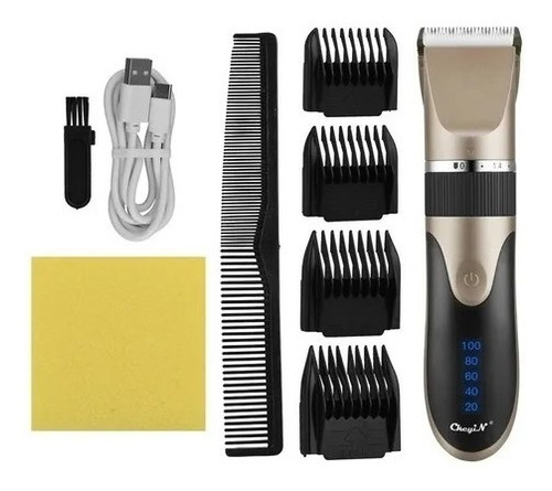 Máquina De Corte De Cabello, Barba Recargable C/pantalla Led