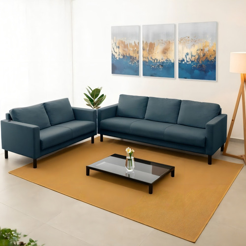 Conjunto De Sofá Antúrio 3 E 2 Lugares Com Usb Em Linho Wt