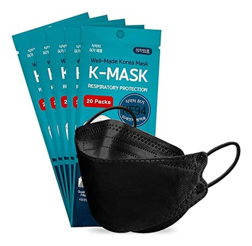 Kf94 Black Adult Mask | Made In Korea | Disposable Kf94...