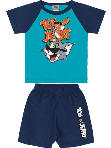 Conjunto Camiseta Bermuda Tom & Jerry Marlan T6200 Tam 1 2 3