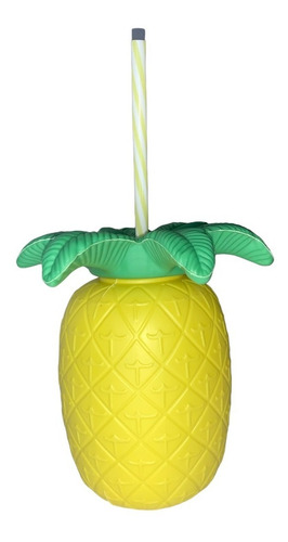 5 Vaso Piña Y 5 Collar Hawaiano