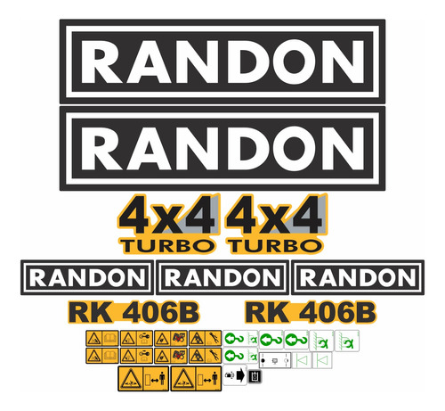 Kit Adesivo Retroescavadeira Randon Rd406b Gráfico Rd 406b
