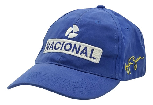 Gorra Y Parches Ayrton Senna Nacional Azul Fórmula 1 Bordada Azul Único Regulable