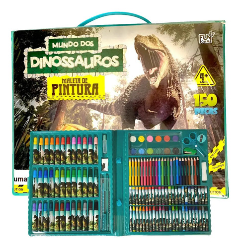 Maleta Estojo De Pintura Infantil Colorir Desenhos 150 Peças