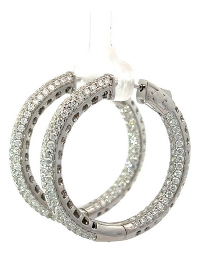 Aretes Tipo Arracadas De Plata 925 Con Moissanitas