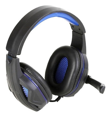 Imagen 1 de 2 de Audífonos gamer Njoytech NJA-GM2016 azul con luz  rgb LED
