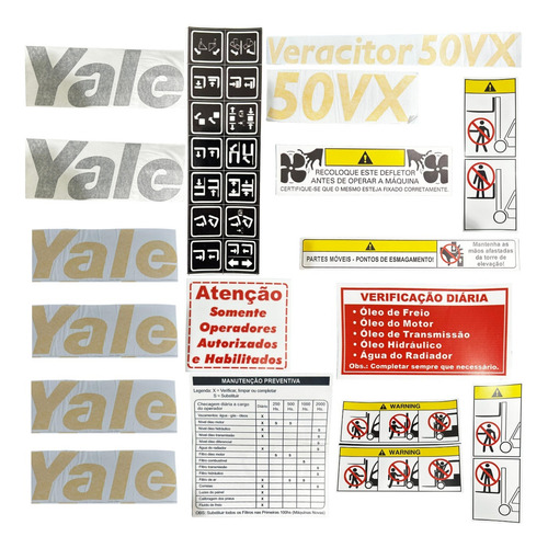 Kit Adesivo Empilhadeira Yale 50vx