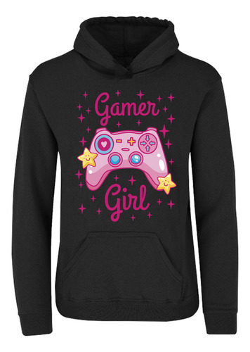 Sudadera Gorro Gamer Girl - Video Juegos - Control Rosa