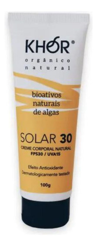 Protetor Solar Natural Facial E Corporal Fps 30 Uva 15 100g