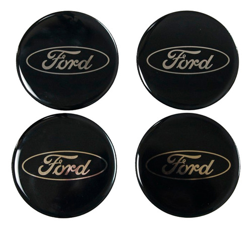 Kit Adesivos Emblema Resinado Roda Compatível Ford 68mm Cl17