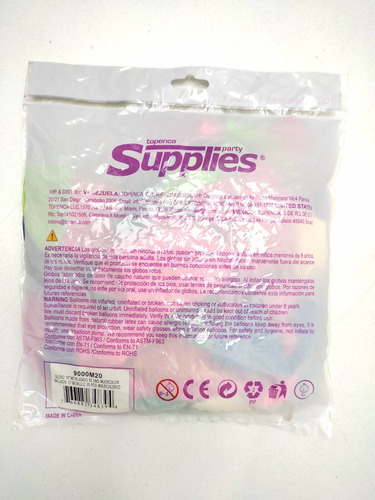 Imagen 4 de 4 de 50 Globos N°12 Metalizado Multicolor Supplies Tpa 6855 Xavi