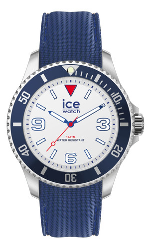 Reloj Unisex De Cuarzo Ice-watch Esfera Blanca Azul Moderno.