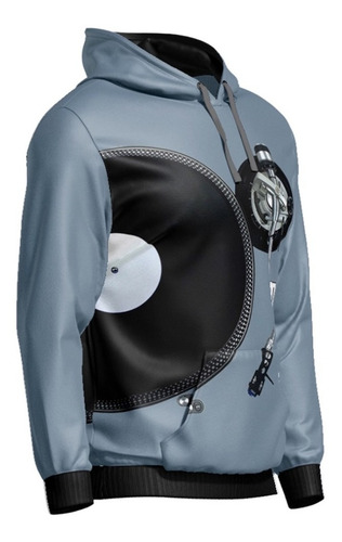 Imagen 2 de 3 de Buzo Hoodie Toca Discos 3d Mod 1 - Marca Irarte