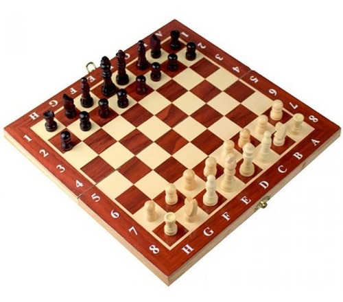 Imagem 2 de 3 de Jogo De Xadrez Tabuleiro Peças Madeira Unyhome Jg172002