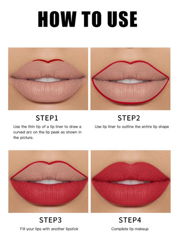 Barra De Labios Antiadherente 2 En 1 Lipstick Lip Liner