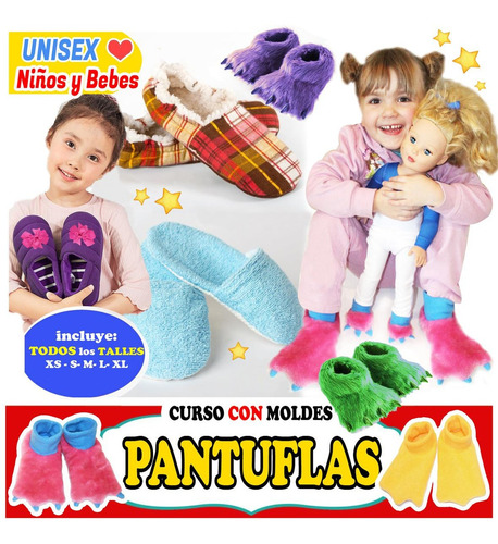 Moldes Para Imprimir Pantuflas Bebes Y Niños Todo Los Talles