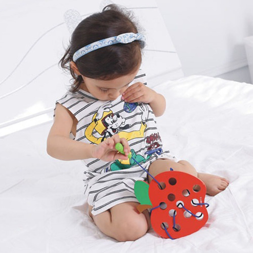 Juguete De Madera Para Comer Frutas Con Forma De Lombriz, En