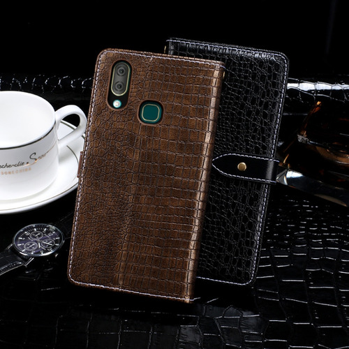 Estojo De Couro Preto Idewei Crocodile Texture Horizontal Fl