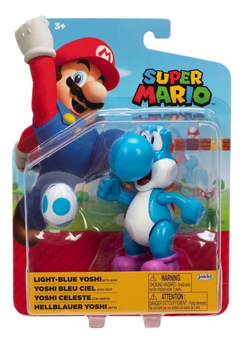 Figura Yoshi Light Blue De 10 Cm Super Mario - Envio Gratis