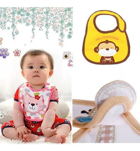 Baberos Impermeables Para Bebés Unisex De 8 Piezas