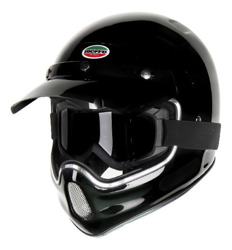 Capacete Bieffe Moto X Classic Preto Brilho Custom Tamanho do capacete 58