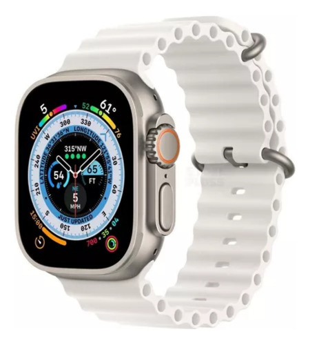 Pulseira Oceano Para Apple Watch Ultra 40 41 42 44 45 49mm Cor Branco Largura 45.49