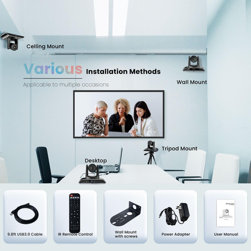 Cámara Ptz Tongveo 4k Ai Con Seguimiento Automático, Zoom Di