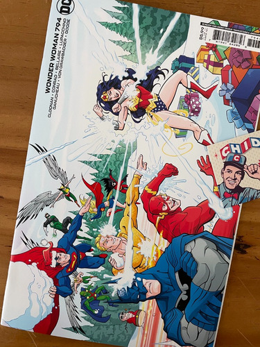 Comic - Wonder Woman 794 Holiday Cover Batman Flash Superman