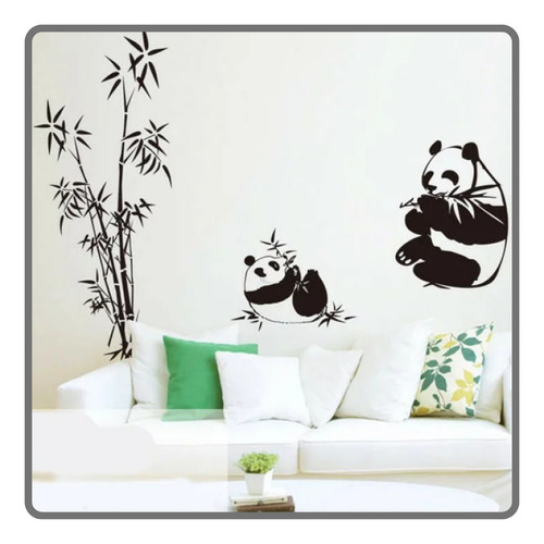 Vinilos Decorativos Adhesivos Pared Infantil Oso Panda Bambu