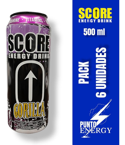 Bebida Energética Score Gorilla 500ml 6 Latas