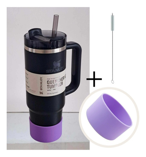 Stanley Quencher 30oz Vaso Taza Mug Termo Asa Con Funda Prot Negro-violeta Quencher