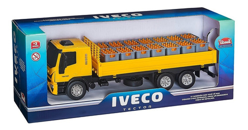 Caminhão Brinquedo Miniatura Iveco Tector Dropside Engradado