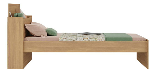 Cama Solteiro P/ Colchão 188x78cm Com Baú Multimóveis Mp4229 Cor Rustic