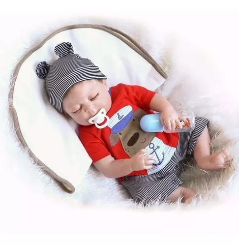 Bebe Reborn Menino 100% Silicone 57 Cm - Vitor - Full