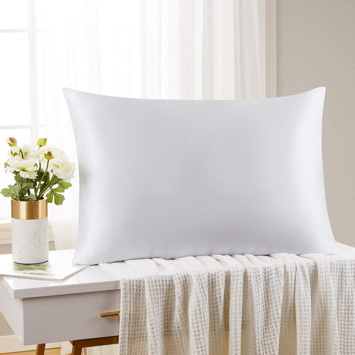 Funda De Almohada De Seda Pura Mellanni -blanco