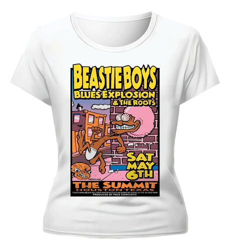 Remera Beastie Boys Afiche Concierto Diseño Exclusivo Mujer