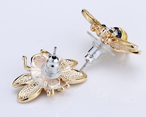 Yacq Honey Bee Stud Pendientes Cristal Bisutería Para Mujere