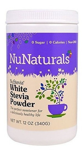 Nustevia White Stevia Powder, 12 Oz (340 G) Paquete De 2