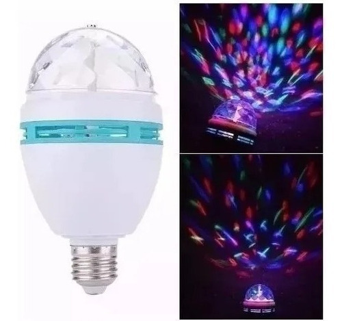 Lampara Rgb 220v Boliche Luces Rgb 1.5w Base Que Gira Fiesta