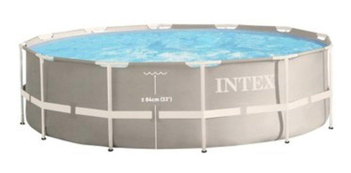 Imagem 1 de 2 de Piscina estrutural redonda Intex 26715 com capacidade de 8592 litros de 366cm de diâmetro cinza-claro design mosaico