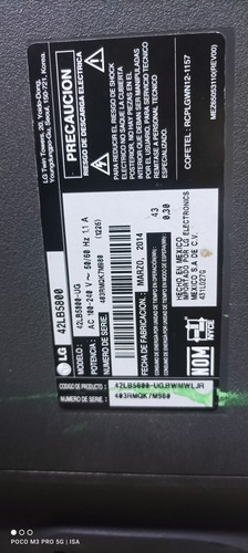 Botonera- Bocinas Y Tarjeta Tcon Pantalla Lg 42lb5800-ug (Usado)